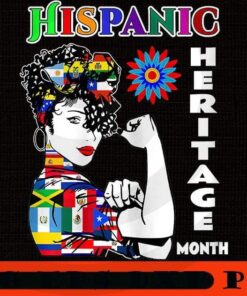 Woman wearing Hispanic countries flag, National Hispanic Heritage Month, Spain, Mexico, The Caribbean, Central and South America Language Culture Customizable PNG