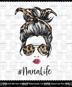 Womens Classy Nana Life with Leopard Pattern Shades, Customizable Layered Svg Png Dxf Eps