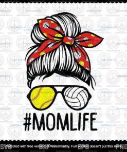 Womens Day ,Mom Life, Softball Volleyball Mothers Day, Messy Bun Cut Files Clipart Cricut Customizable Layered Svg, Svg Eps Png Dxf