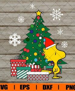 Woodstock Around The Christmas Tree Svg, Christmas Gift Svg, Snow, Layered SVG, DXF, PNG, EPS