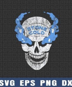 WWE Stone Cold Distressed Blue Smoke, Blue Vintage Skull, Gift for Man, Stone Skull,Layered Svg, Svg Eps Png Dxf