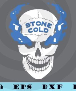 WWE Stone Cold Distressed Blue Smoke Skull Steve Austin American television host , Cool men Movies and TV shows Customizable Layered Svg, Svg Eps Png Dxf