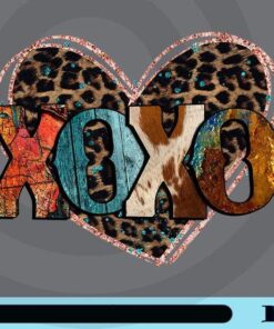 Xoxo Leopard Heart, Be My Valentine, Xo Xo, Cow Hide, Western, Be My Valentine, Customizable Png