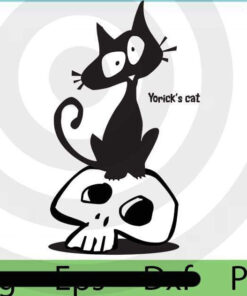 Yorick's cat, skull , Black cat, happy 2021 Halloween, Halloween Theme, Cute funny Halloween Stuff Customizable PNG
