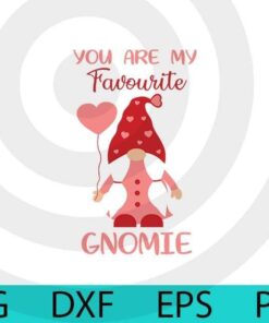 You are my favorite gnome, Valentines Gnomes, Cute sweet Gnomes Valentine's Day Customizable Layered Svg, Svg Eps Png Dxf