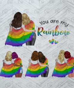You Are My Rainbow, LGBT, LGBT Couple, Anniversary Gift, Valentine Gift, Rainbow Flag, LGBT Pride 5Png