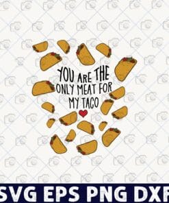 You are the only meat for my Taco, Taco Lover, Valentine Day Gift, Husband Valentine Gift, Happy Valentine's Day Layered Svg,Svg Eps Png Dxf