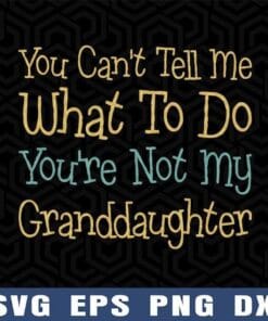 You Can't Tell Me What To Do You're Not My Granddaughter, Grandma Quote, Funny Quote Layered Svg Eps Png Dxf