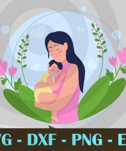 Young Mother young mom mommy love mom mother's day Design Bundles Customizable Layered Svg, Svg Eps Png Dxf