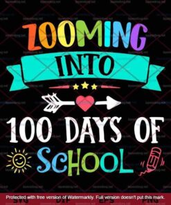 Zooming Into 100 Days Of School Teacher Kids Gift Customizable Layered Svg, Svg Eps Png Dxf
